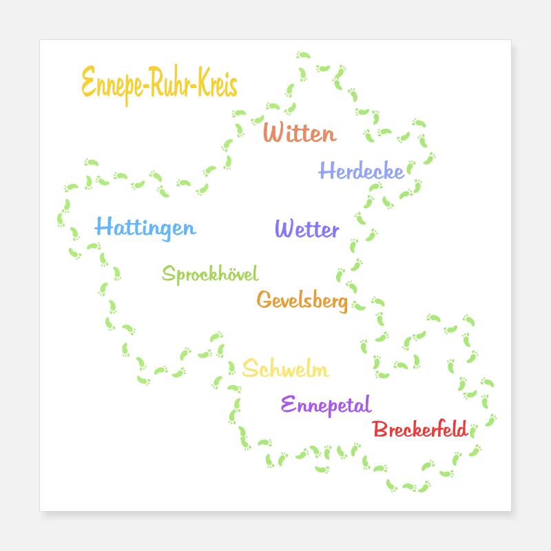 Ennepe Ruhr Kreis Poster 40x40 cm