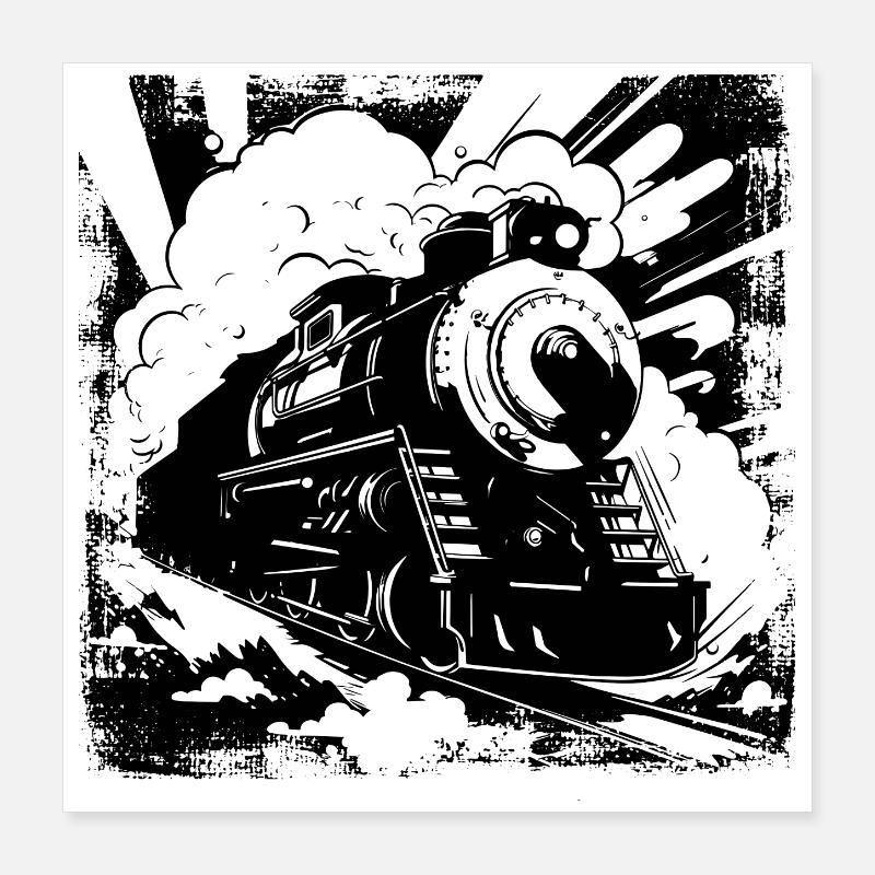 Eisenbahn Poster 40x40 cm
