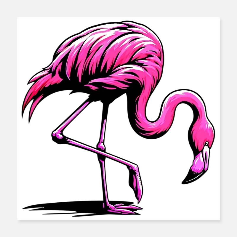 Flamant Poster 40 x 40 cm