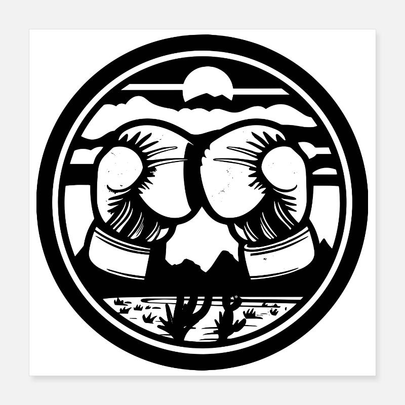 Dessin de boîtes Poster 40 x 40 cm