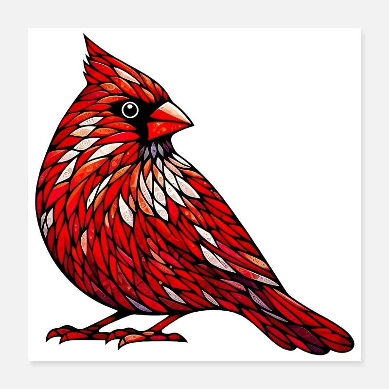Cardinal Red Poster 16" x 16" (40x40 cm)