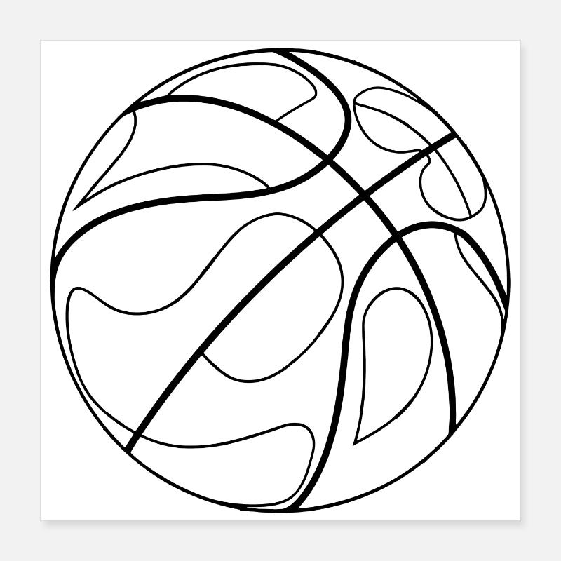 Dessin de basket-ball Poster 40 x 40 cm
