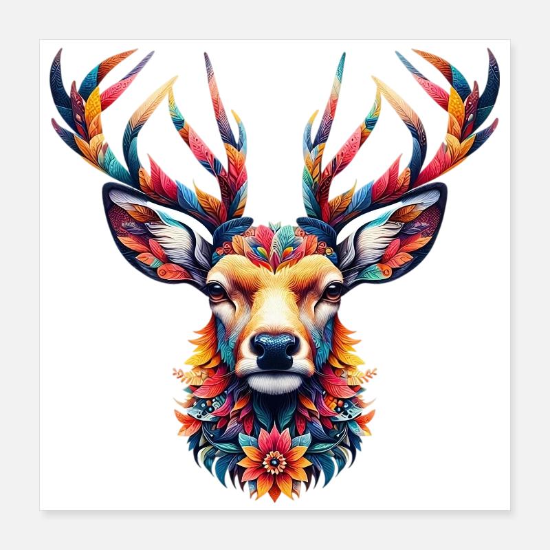 Hirsch Poster 40x40 cm