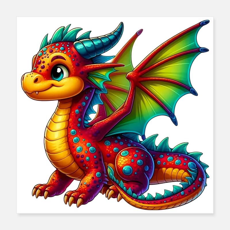 Drache Poster 40x40 cm