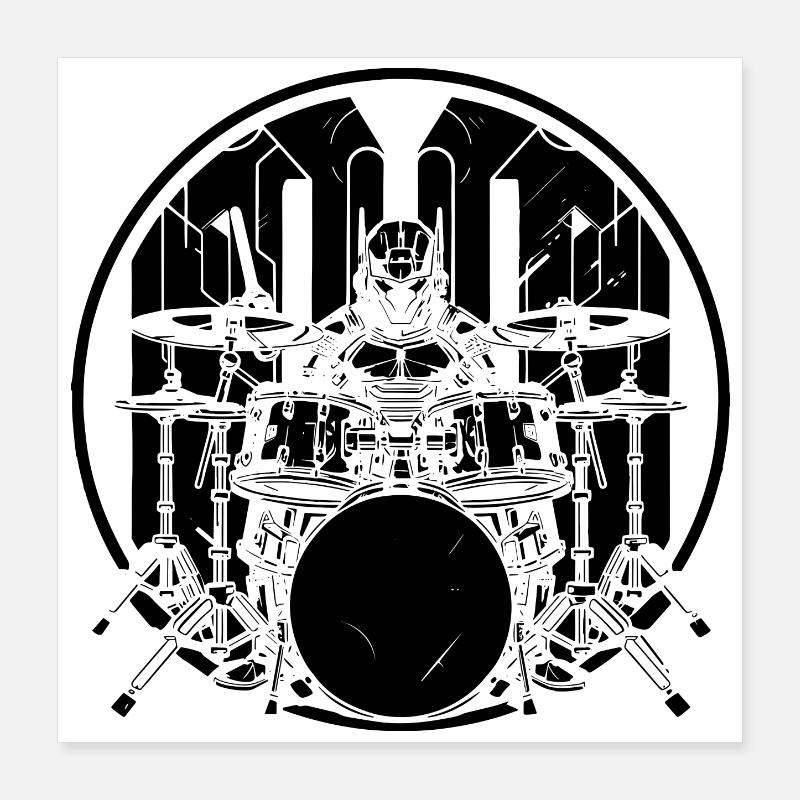Drummer Graphics Poster 16" x 16" (40x40 cm)