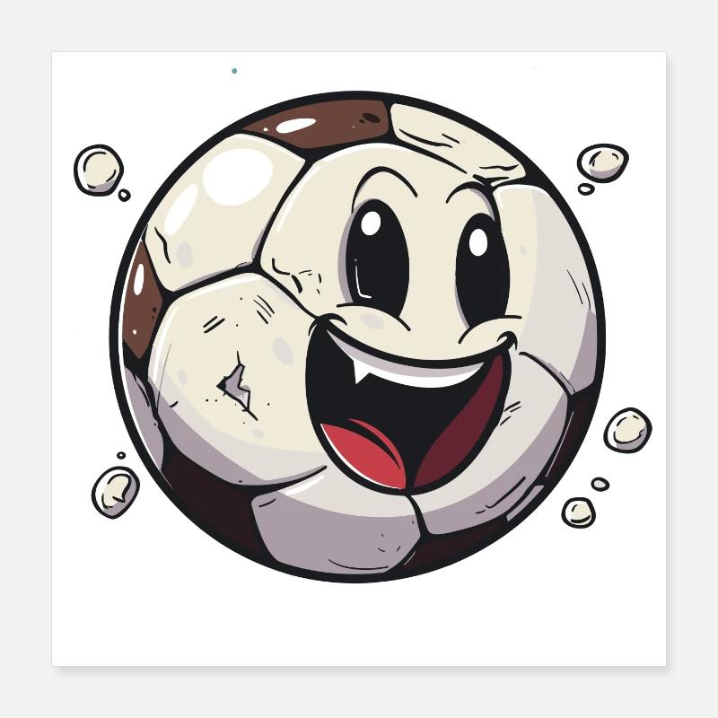 Fußball im Comic Stil Poster 40x40 cm
