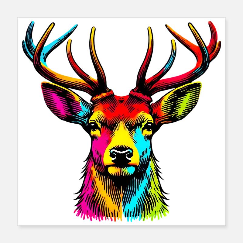 Hirsch Poster 40x40 cm