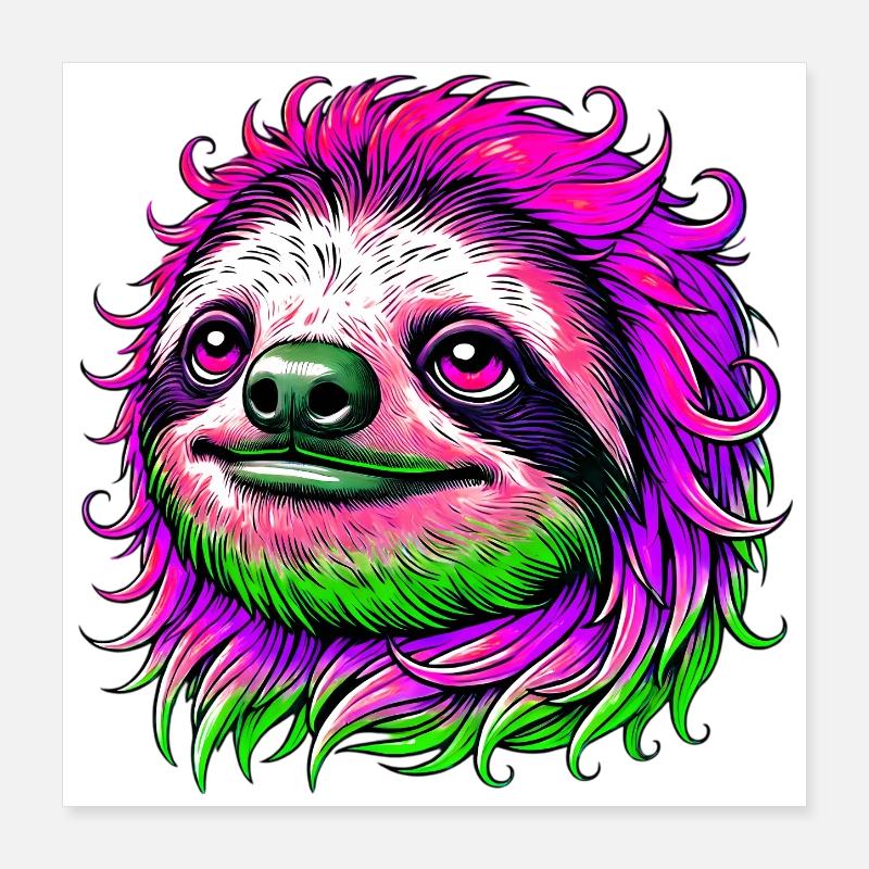 Sloth Poster 16" x 16" (40x40 cm)