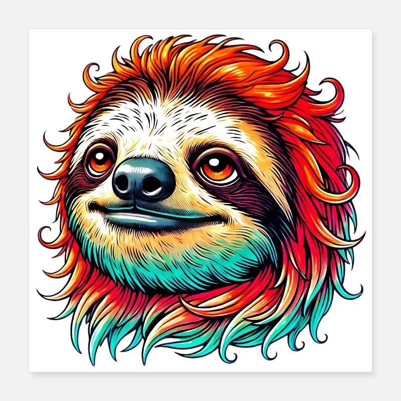 Faultier Poster 40x40 cm