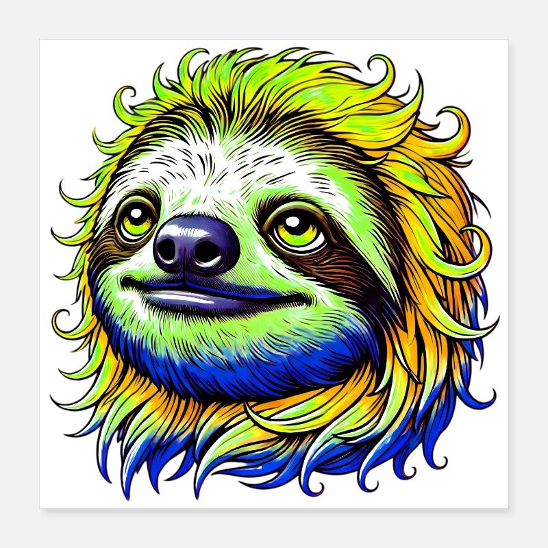 Sloth Poster 16" x 16" (40x40 cm)