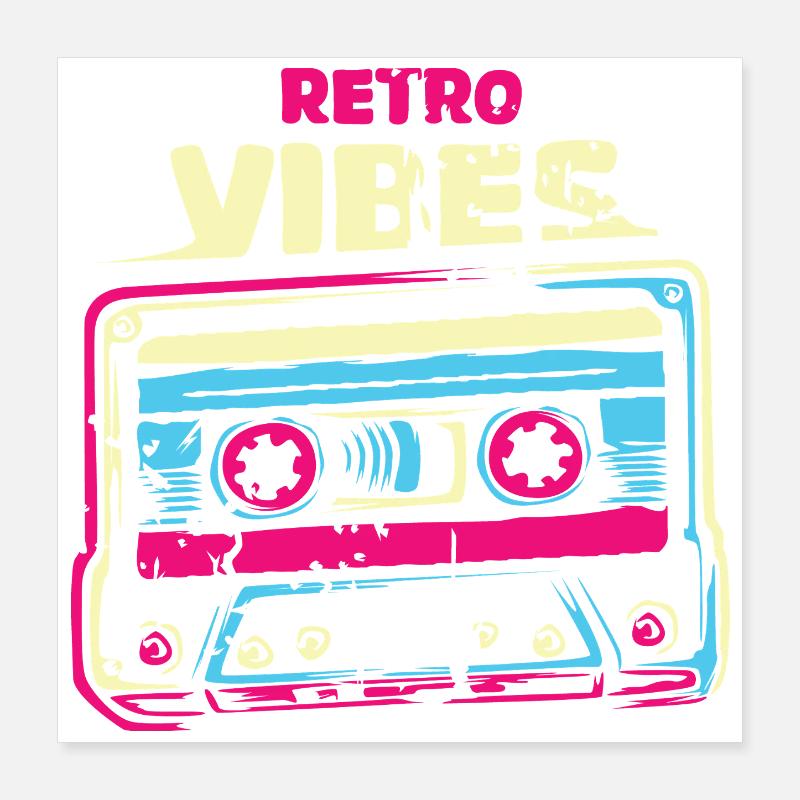 cassette retro vibes cassette vintage Farbenmix d’occasion Poster 40 x 40 cm