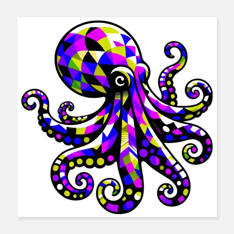 Octopus Poster 16" x 16" (40x40 cm)