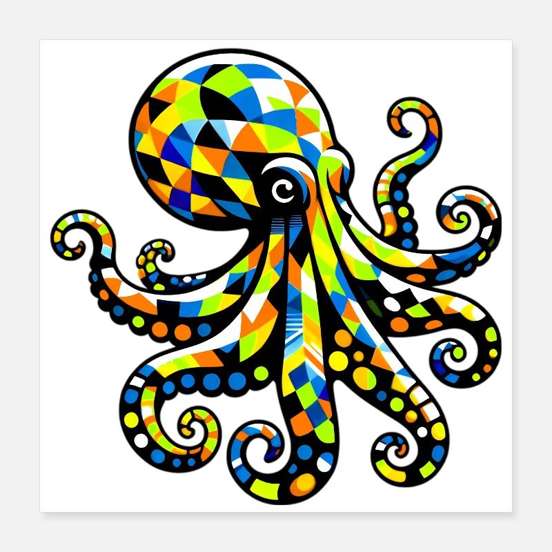 Krake Poster 40x40 cm