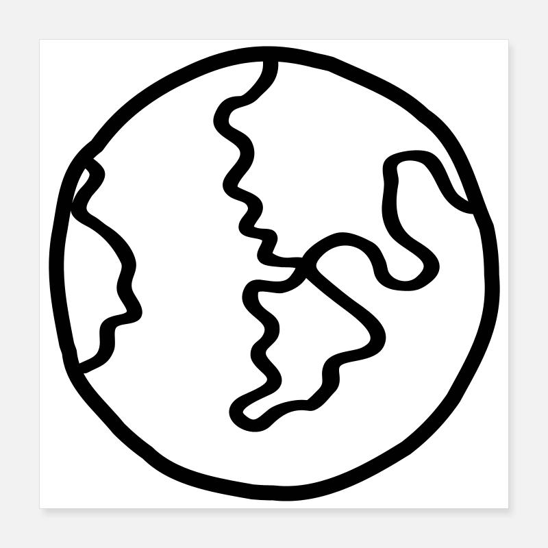 Planet Earth Space Doodle Poster 16" x 16" (40x40 cm)