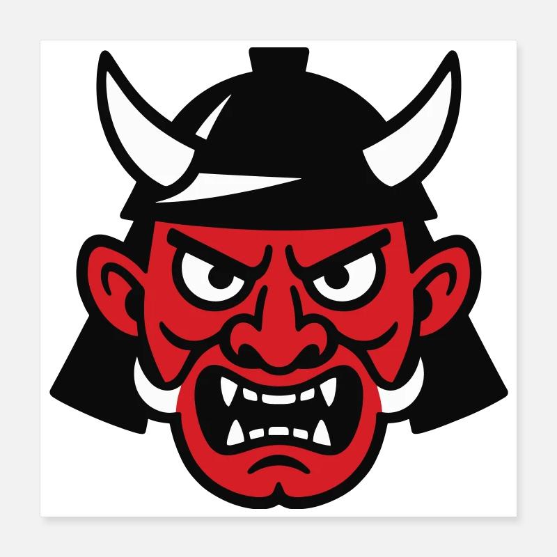 Diable samouraï Poster 40 x 40 cm