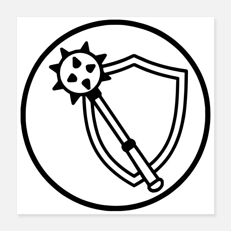 Mace and Shield Poster 16" x 16" (40x40 cm)
