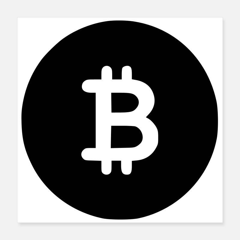 Icône noire Bitcoin Poster 40 x 40 cm