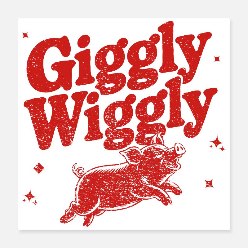 Whimsical Pig Laugh Design Poster 16" x 16" (40x40 cm)