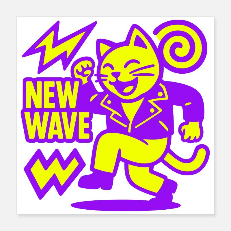 New Wave Cat Poster 40x40 cm