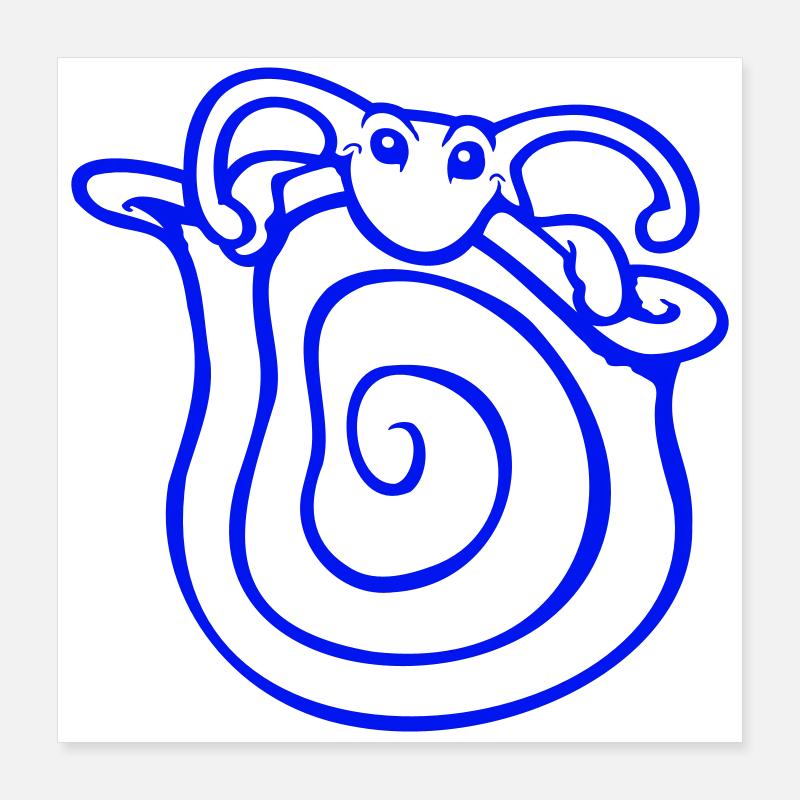 Snail shell snail hides cute shy Poster 16" x 16" (40x40 cm)