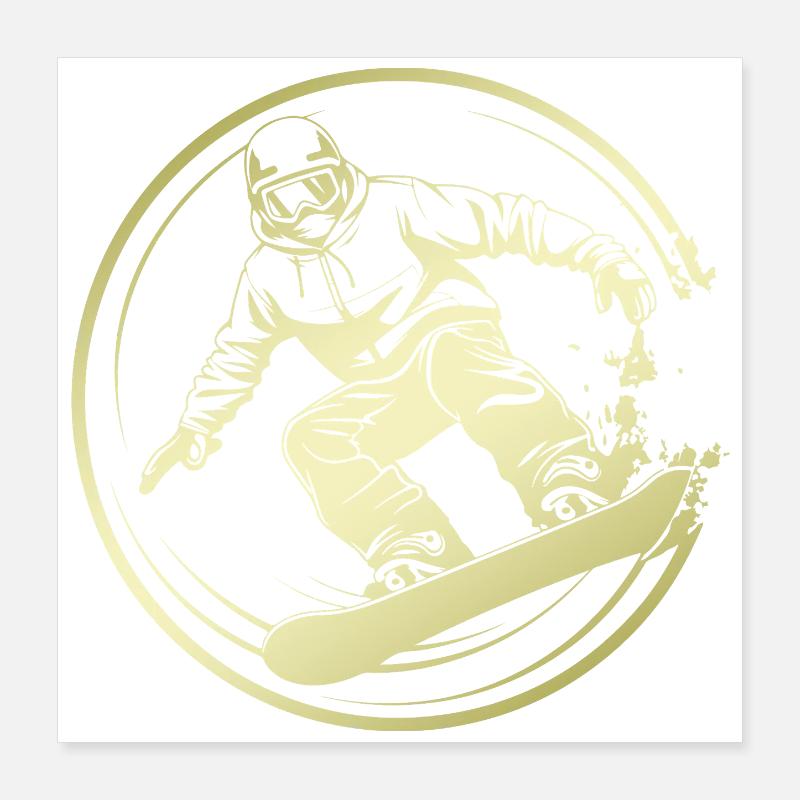 Snowboarder Silhouette Poster 40x40 cm