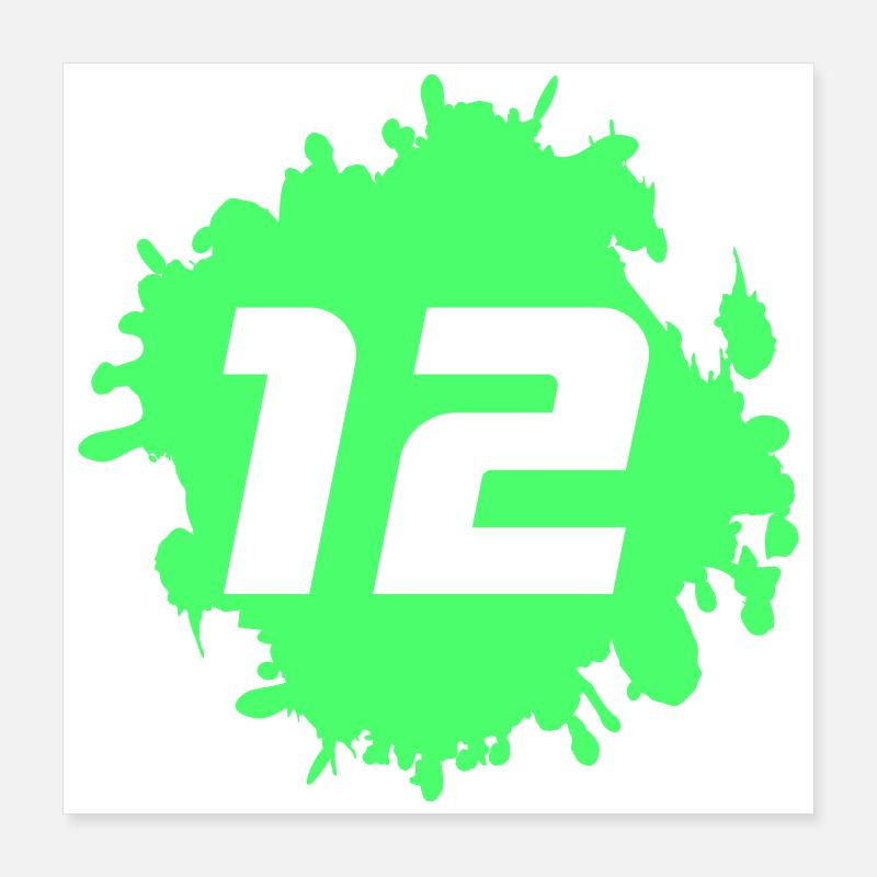 Néon 12 éclaboussures Poster 40 x 40 cm