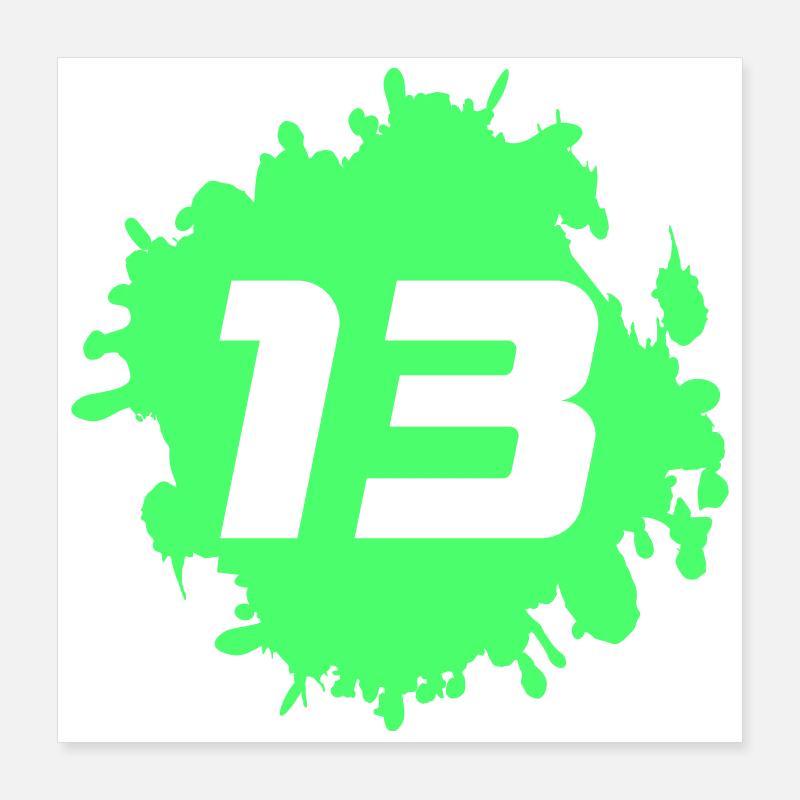 Vert Néon 13 Spritzersplash Poster 40 x 40 cm