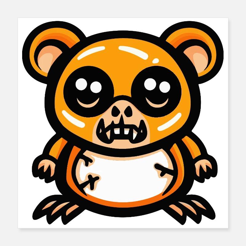 Hamster Halloween Bande Dessinée Drôle Poster 40 x 40 cm