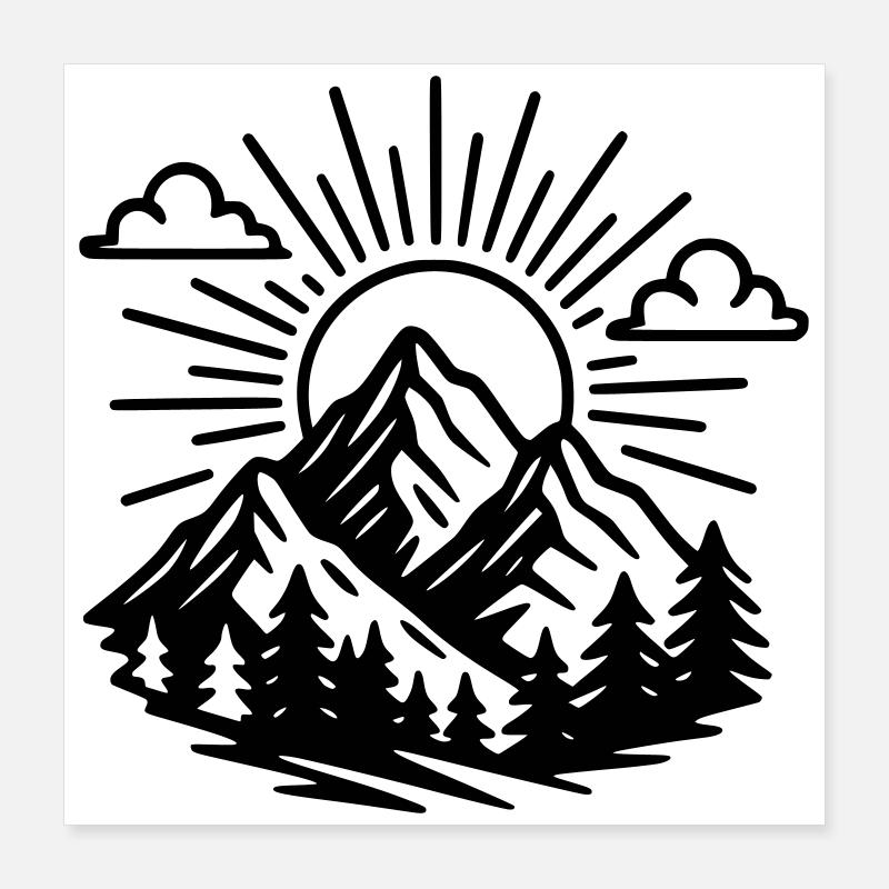 Mountains Poster 16" x 16" (40x40 cm)