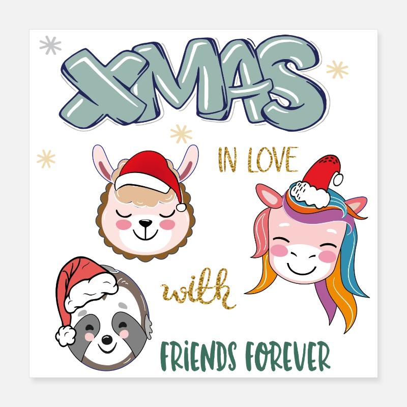 Amis de Noël Poster 40 x 40 cm