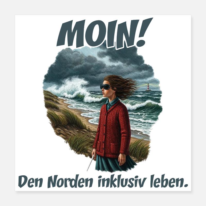 Moin y compris vent côtier Poster 40 x 40 cm