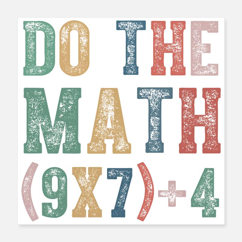 Faire le Math 67 Mème Drôle Six Sept Poster 40 x 40 cm
