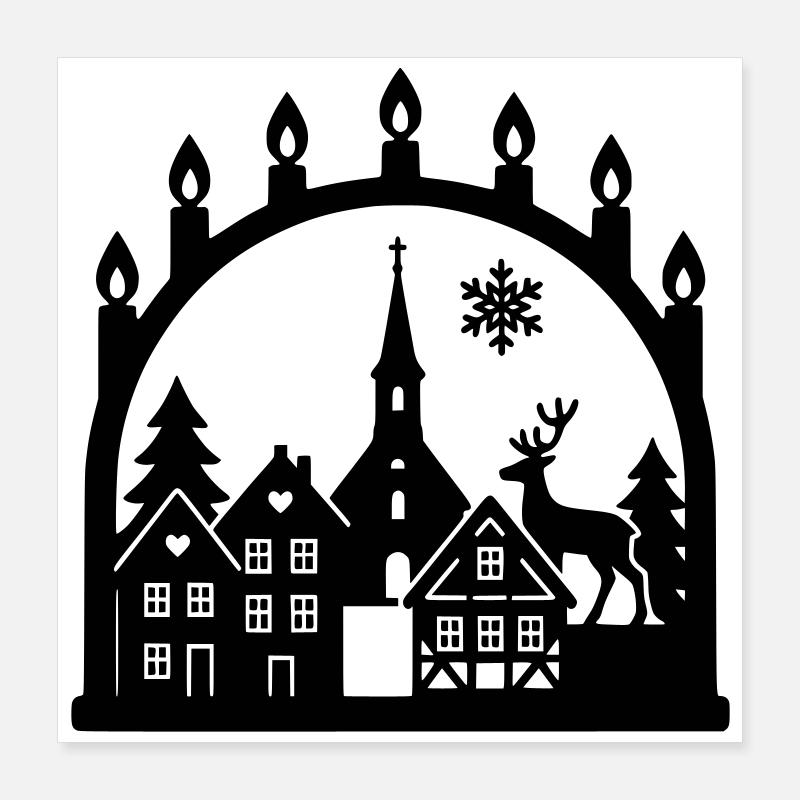 Schwibbogen Scandinavie Poster 40 x 40 cm