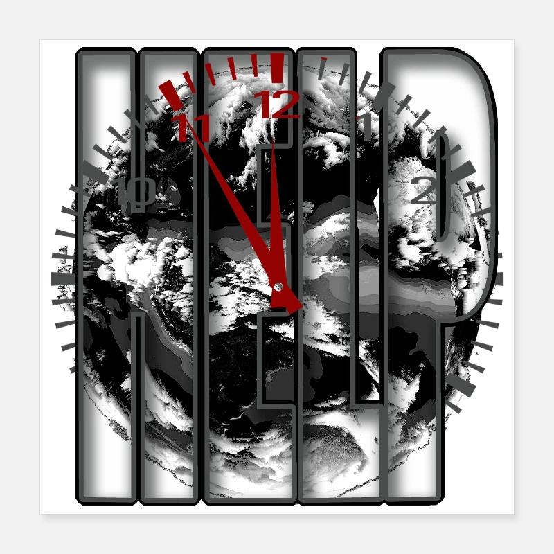 Time Planet Clock 5 to 12 Poster 16" x 16" (40x40 cm)