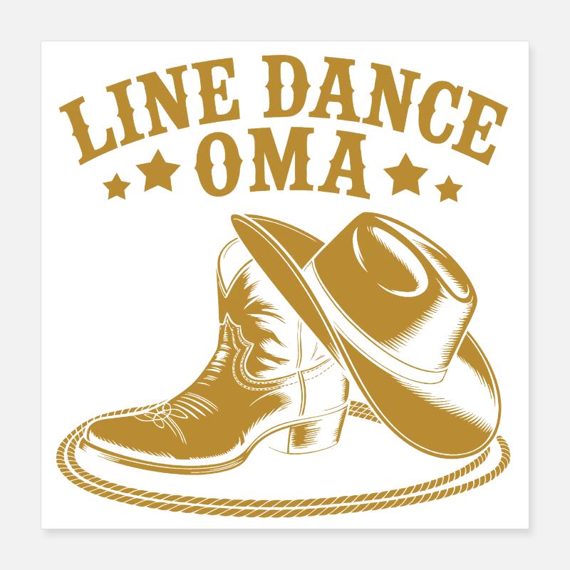Line Dance Oma Boots Poster 40x40 cm
