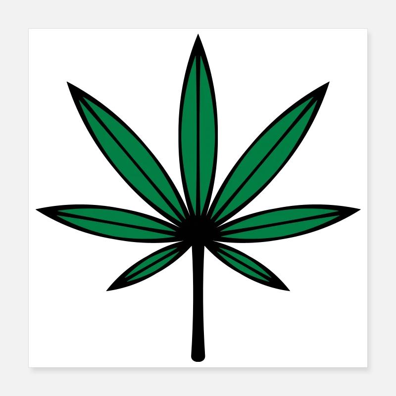 Cannabis / Marijuana / Feuille de chanvre (2C) Poster 40 x 40 cm