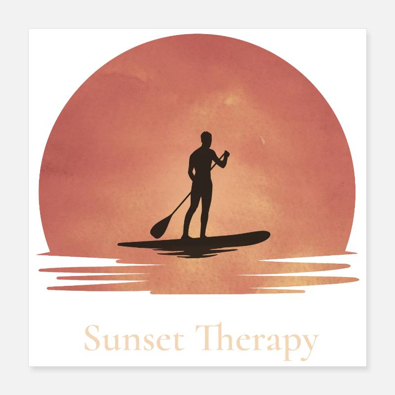 Sunset Therapy SUP Poster 16" x 16" (40x40 cm)