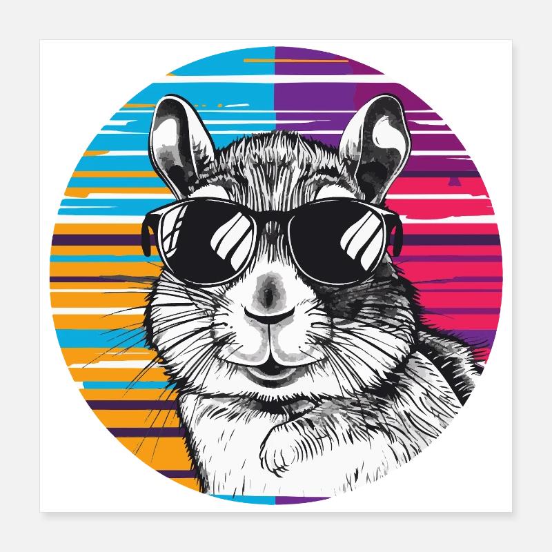 Hamster mit Sonnenbrille Poster 40x40 cm