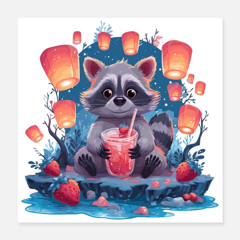 Limonade de la Lanterne Laveur de Nuit Poster 40 x 40 cm