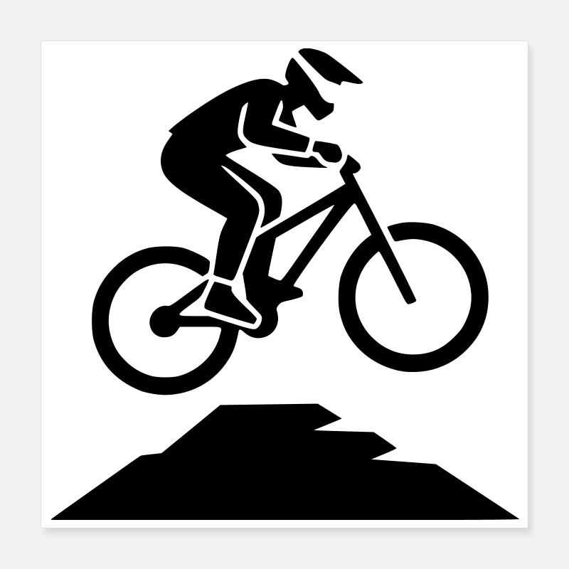MTB Jump Biker Silhouette Poster 16" x 16" (40x40 cm)