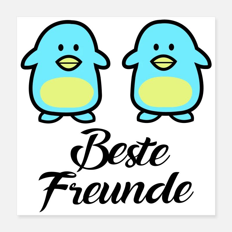 Pinguine Beste Freunde Poster 40x40 cm