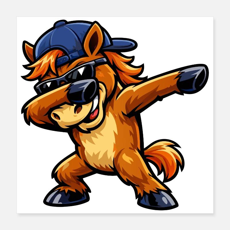 Dabbing Horse Poster 40x40 cm