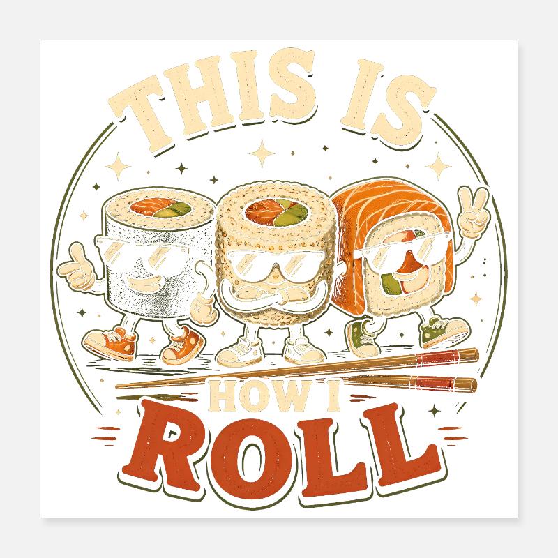 Comment lancer des rouleaux de sashimi japonais Poster 40 x 40 cm