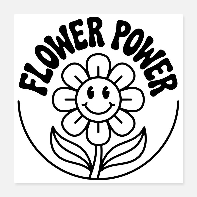 Flower Power Poster 40x40 cm