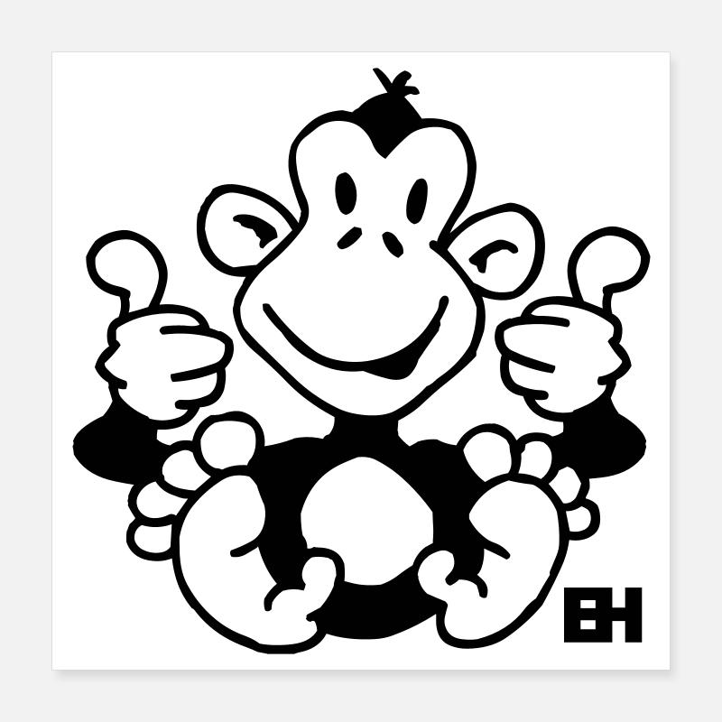 Affe Poster 40x40 cm