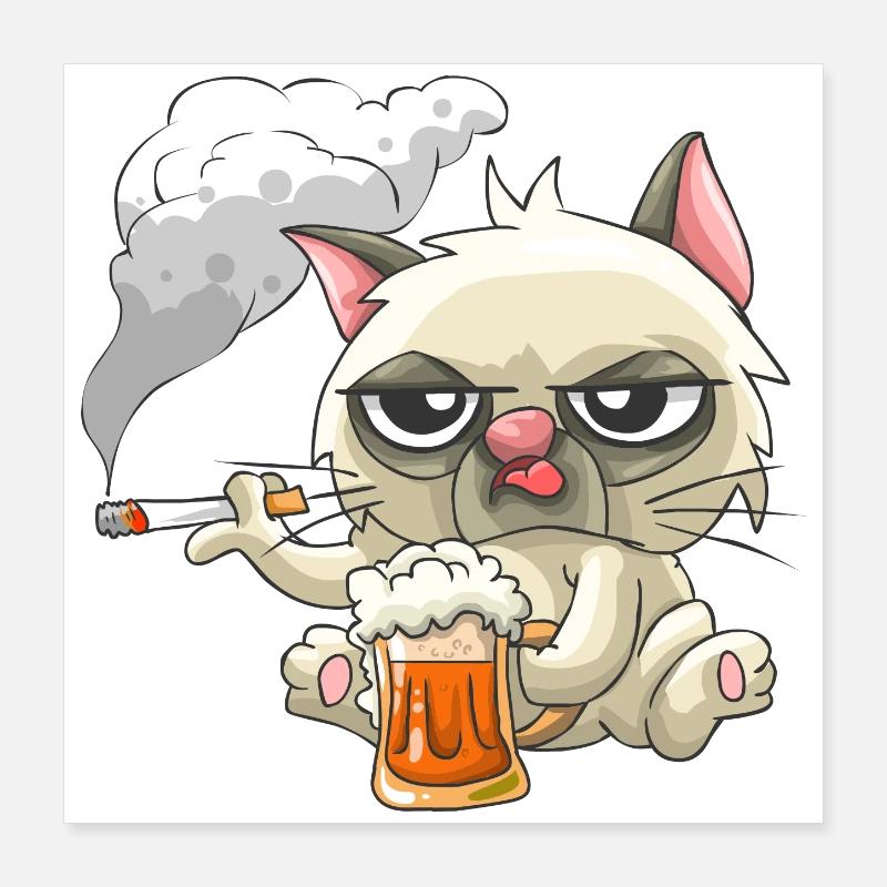 Bad Cat Poster 40x40 cm