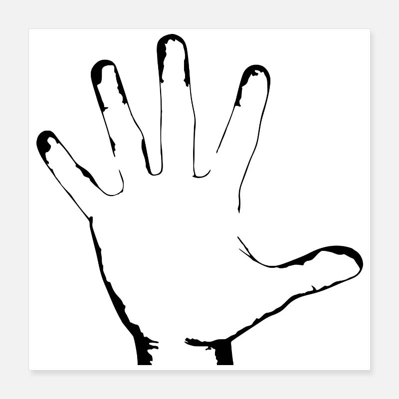 idée cadeau de membre de la main blanche Poster 40 x 40 cm