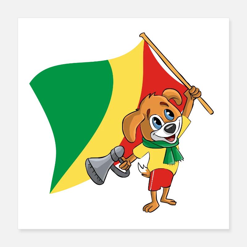 Congo (Brazzaville) fan chien Poster 40 x 40 cm