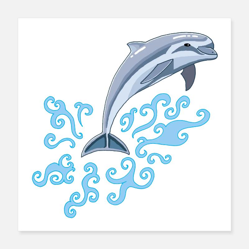 Dauphin Poster 40 x 40 cm