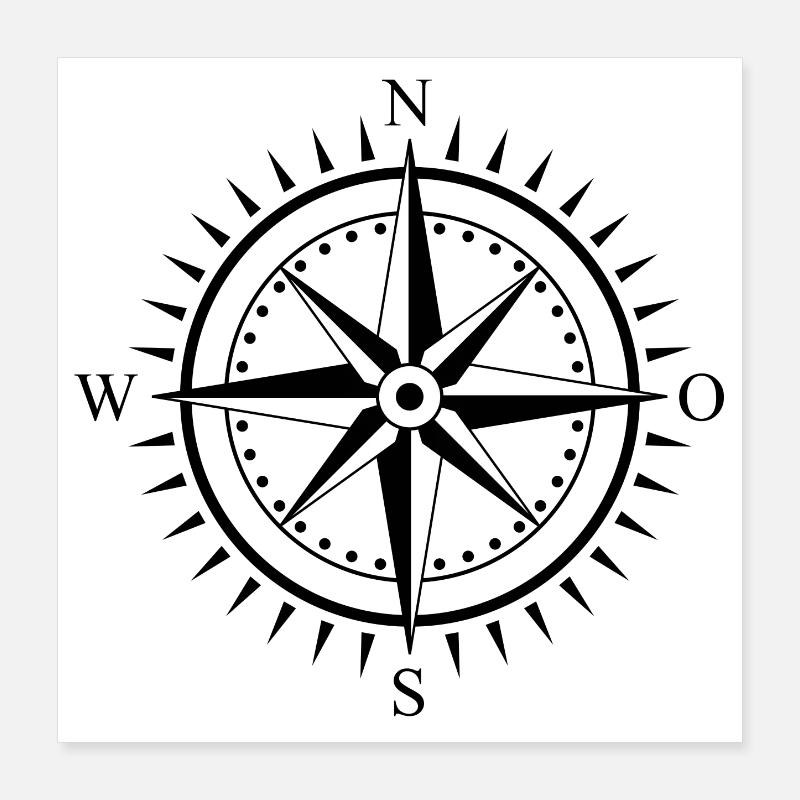 compass Poster 16" x 16" (40x40 cm)